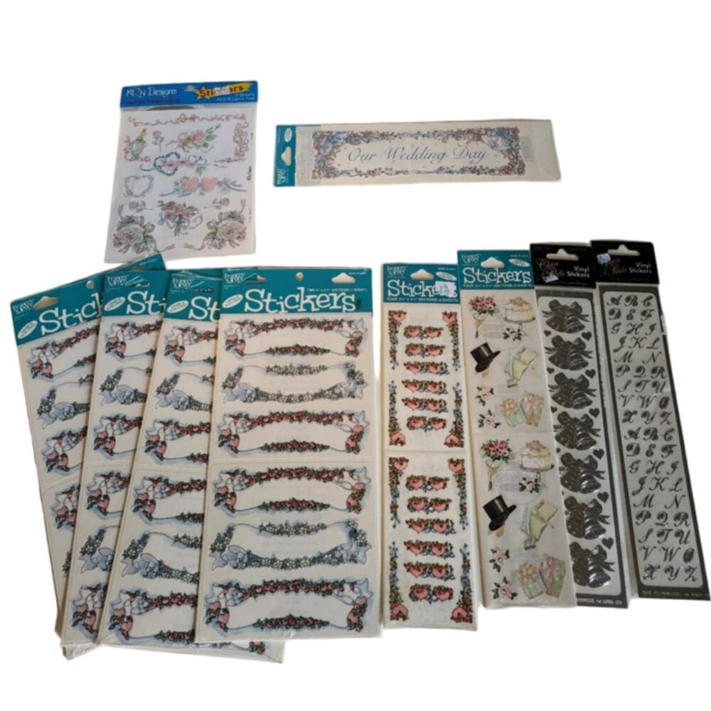 NWT 10-Packages of Wedding Scrapbook stickers WEDDING THEME